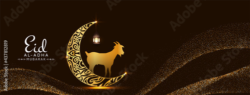 Religious Eid Al adha mubarak Islamic festival banner design