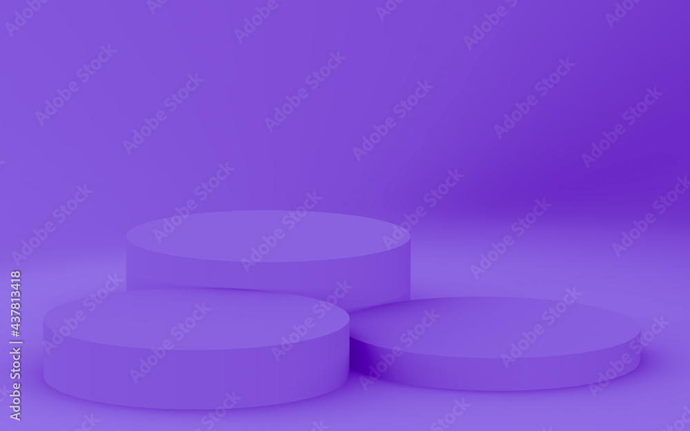 Abstract 3d purple violet color cylinder podium minimal studio background. Abstract 3d purple violet color cylinder podium minimal studio background.