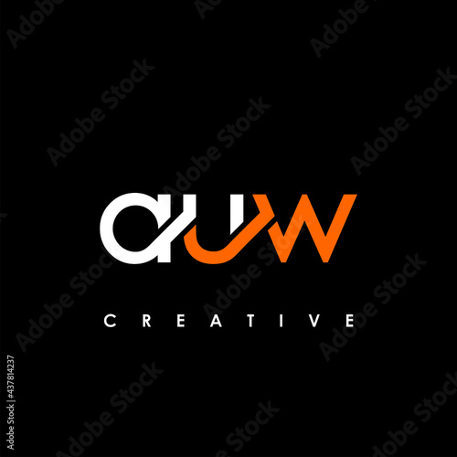 AUW Letter Initial Logo Design Template Vector Illustration