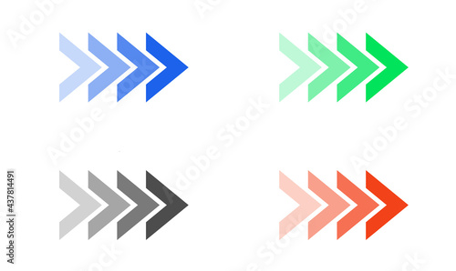 カラフルな矢印アイコンセット 