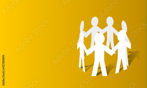Paper people team concept.