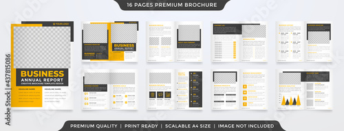 set of business brochure template design with minimalist and clean style use for presentation and annual report
