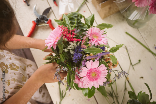 floral workshop, creating flower arrangements
