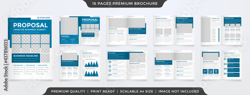 set of business proposal template design with minimalist and clean style use for presentation and annual report