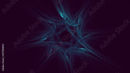 3D rendering abstract blue technology fractal background