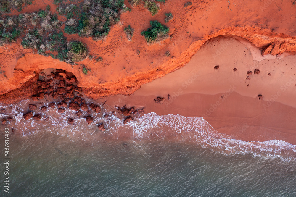 Aerial view at sunset of coast around Cape Peron at Shark Bay, Western Australia Photos | Adobe Stock