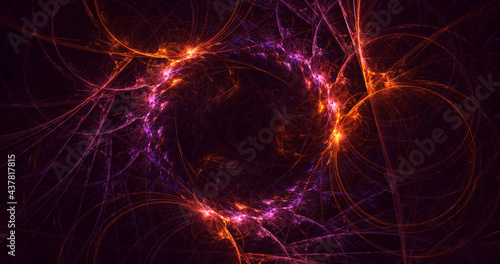 3D rendering abstract round light background