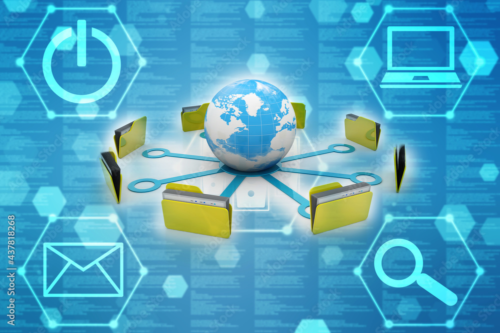 Fototapeta premium 3d illustration of Data sharing concept