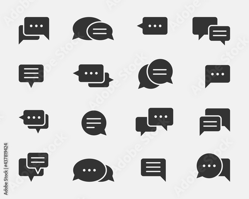 Chat icon vector design element. Talk bubble speech sign. Set dialogue balloons.