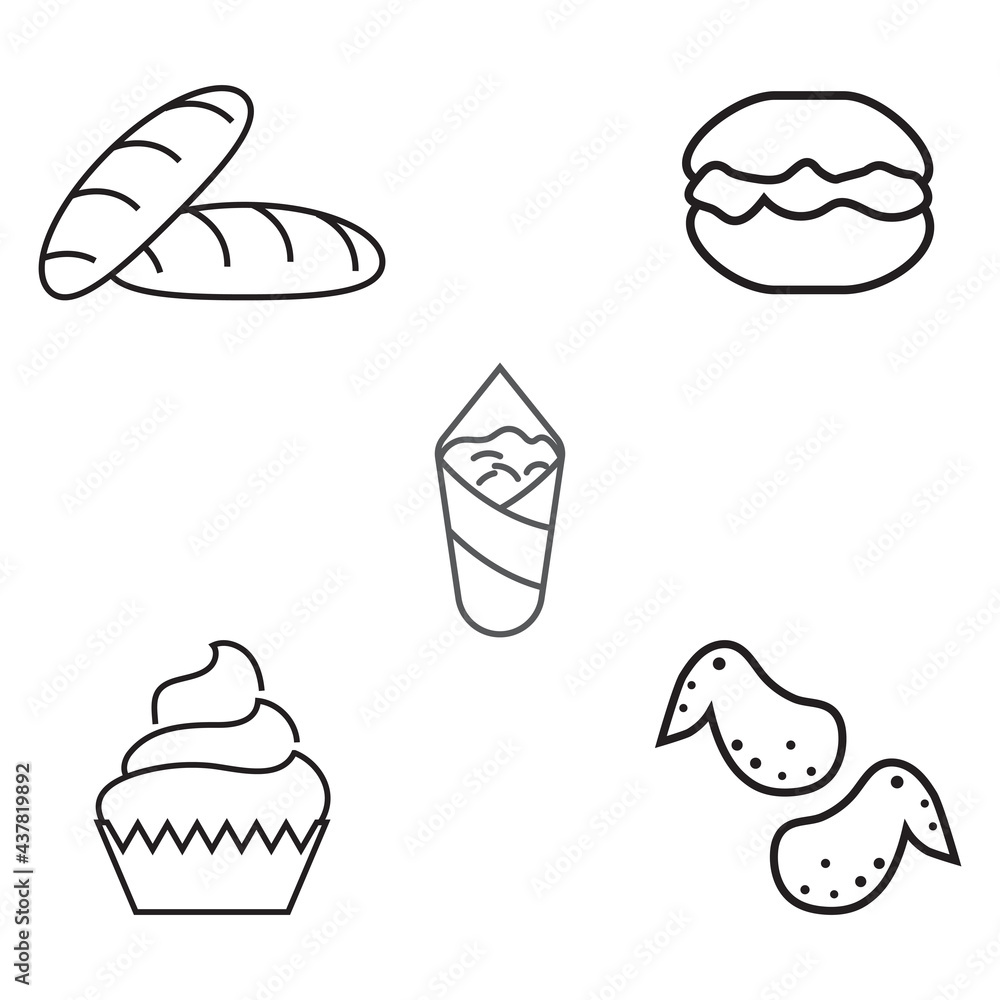 Black flat line vector icon for bowl with boiled rice and chopsticks on white background Black flat line vector icon for bowl with boiled rice and chopsticks on white background