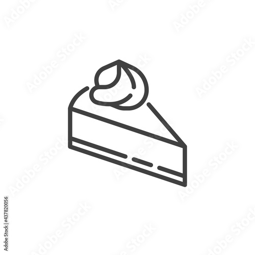 Cheesecake slice line icon