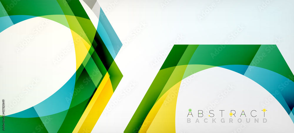 Obraz premium Transparent hexagons geometric shapes abstract background