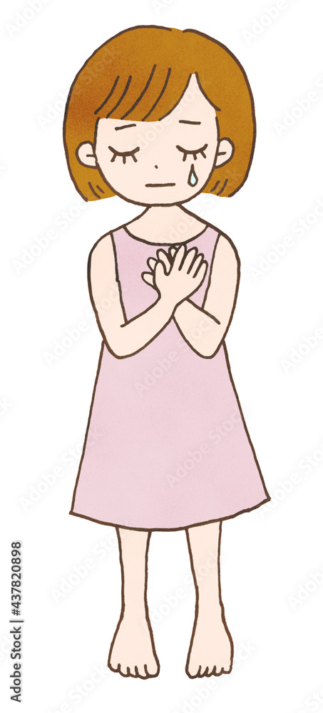 涙する女の人のイラスト