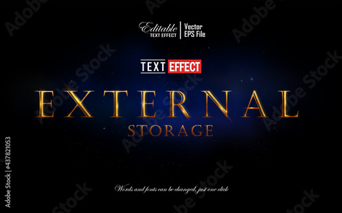 Luxury gold in space editable text effect