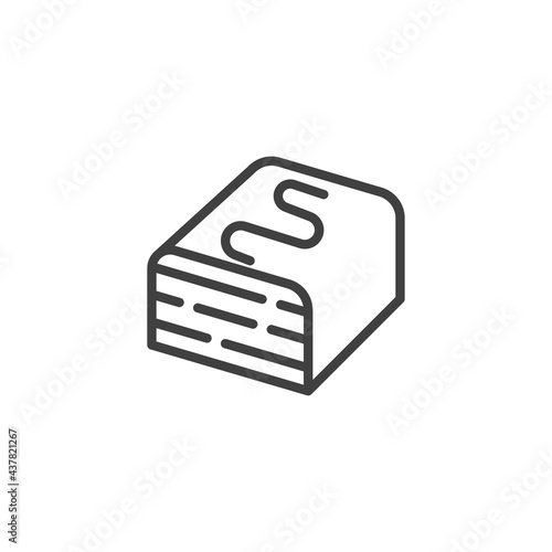 Waffle cake line icon