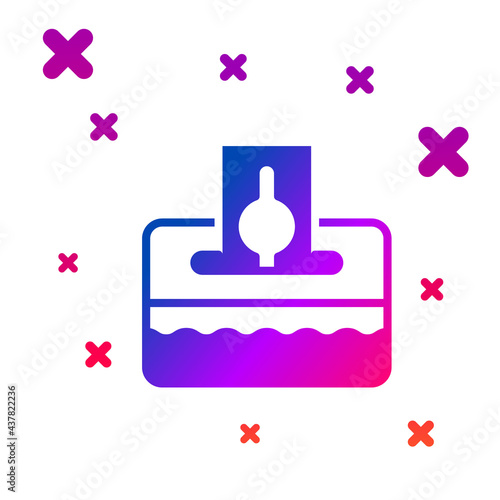 Color Donate or pay your zakat as muslim obligatory icon isolated on white background. Muslim charity or alms in ramadan kareem before eid al-fir. Gradient random dynamic shapes. Vector