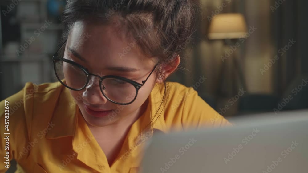 Close Up Asia Girl Learning Online Or Working From Laptop At Night
Close Up Asia Girl Learning Online Or Working From Laptop At Night
