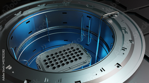 3d Nuclear reactor core atomic energy generation