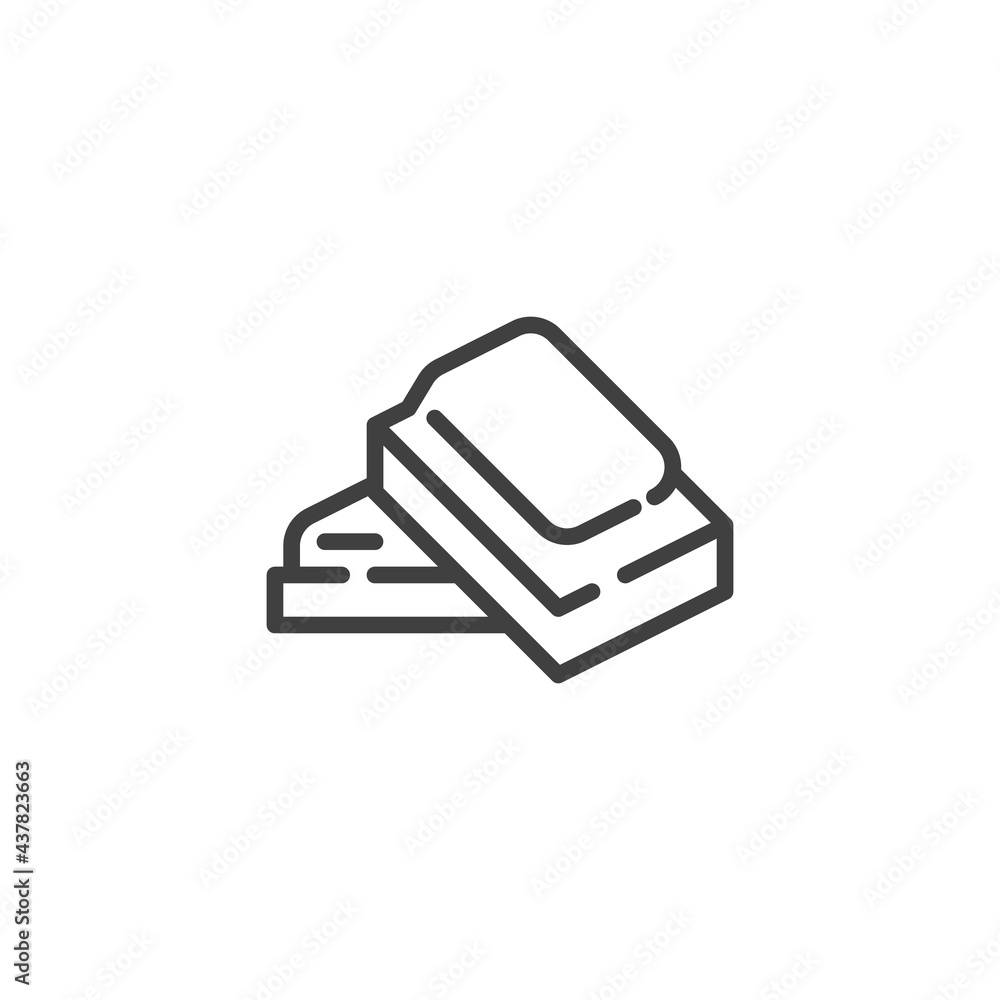 Chocolate pieces line icon Chocolate pieces line icon