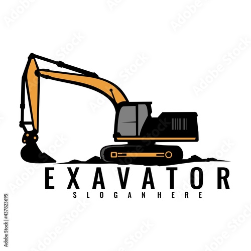 excavators logo icon design vector	