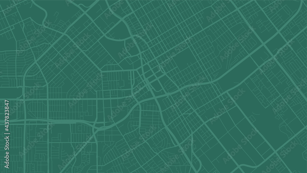 Green San Jose city area vector background map, streets and water cartography illustration.