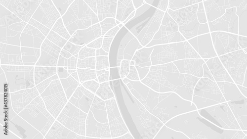 White and light grey Cologne City area vector background map, streets and water cartography illustration.