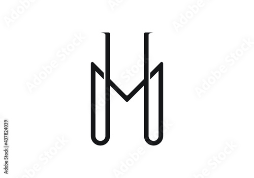 M H Letter combination monogram logo design for your business