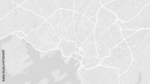 Photography White and light grey Oslo City area vector background map, streets and water cartography illustration