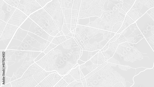 White and light grey Athens City area vector background map, streets and water cartography illustration.