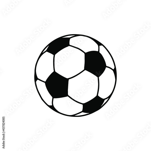 Football vector icon. Hand drawn soccer ball.
