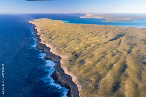 Steep Point, the most westerly point of mainland Western Australia. Dirk Hartog Island in the background photo