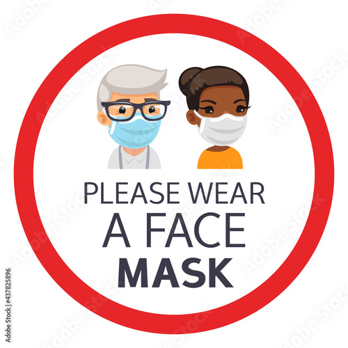 Please Wear a Face Mask Round Sign
