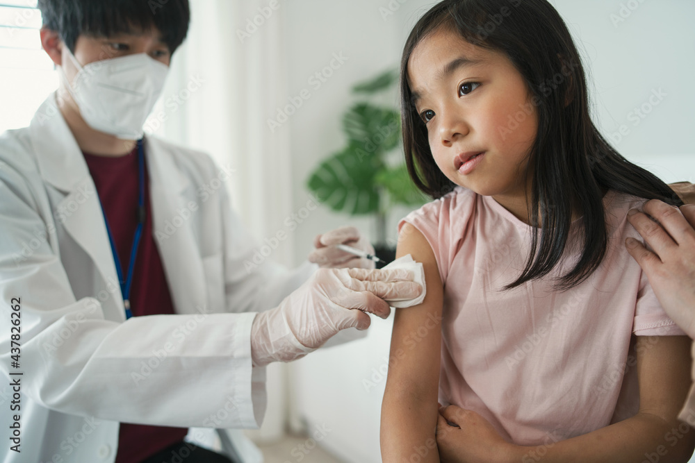 Vaccination of small child, coronavirus and covid-19 concept. Vaccination of small child, coronavirus and covid-19 concept.