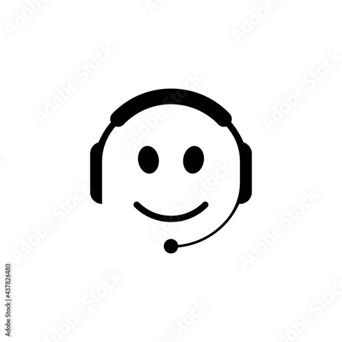 Call center or online friendly technical support 24-7 icon. Simple online help, phone assistant, video chat. Isolated symbol, for: illustration, outline, logo, app, design, web, ui, ux. Vector EPS 10 