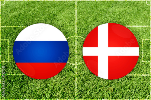 Russia vs Denmark football match