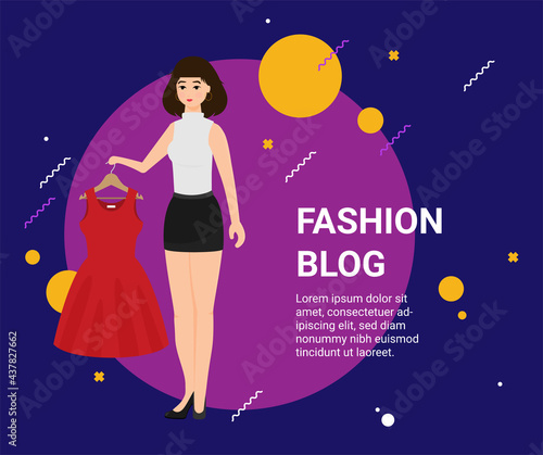 Flat fashion shopping girl illustration © mix3r
