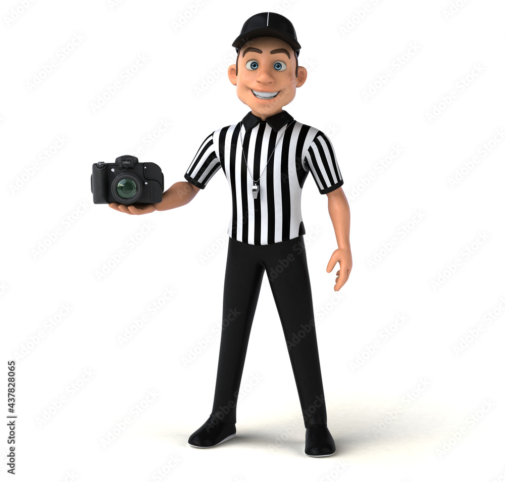 Fun 3D Illustration of an american Referee Fun 3D Illustration of an american Referee