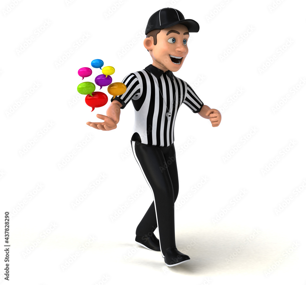 Fun 3D Illustration of an american Referee Fun 3D Illustration of an american Referee