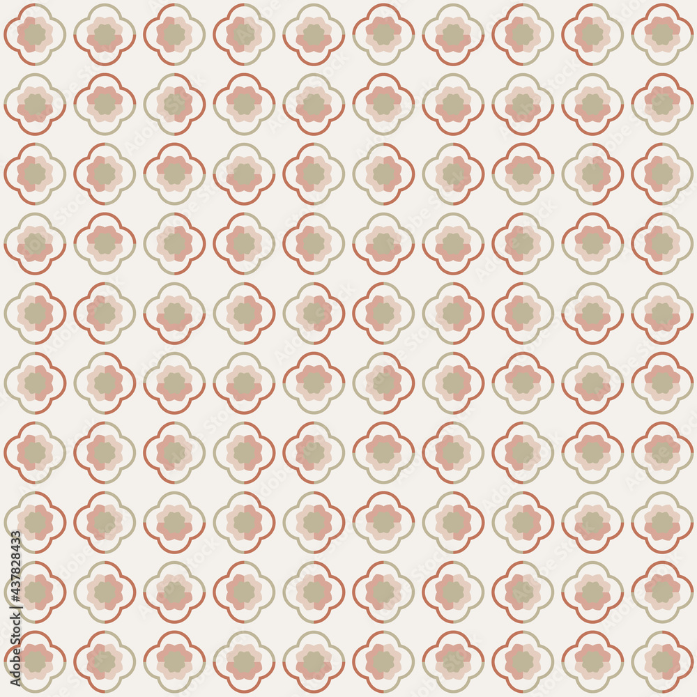 Fototapeta premium A simple classic quatrefoil shapes vector pattern