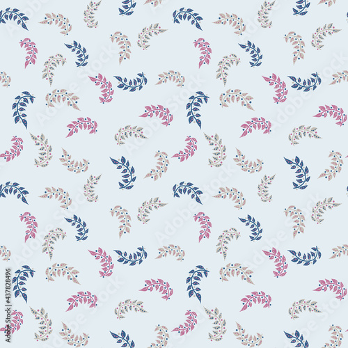 branches and berries toss seamless vector pattern