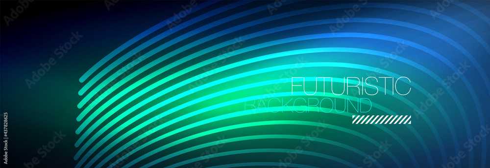 Dark abstract background with glowing neon circles. Trendy layout template for business or technology presentation, internet poster or web brochure cover, wallpaper Dark abstract background with glowing neon circles. Trendy layout template for business or technology presentation, internet poster or web brochure cover, wallpaper