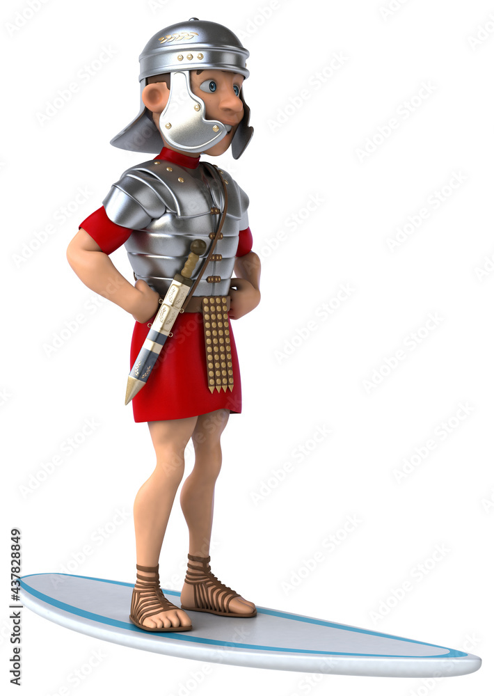 Fun 3D cartoon roman soldier surfing Fun 3D cartoon roman soldier surfing