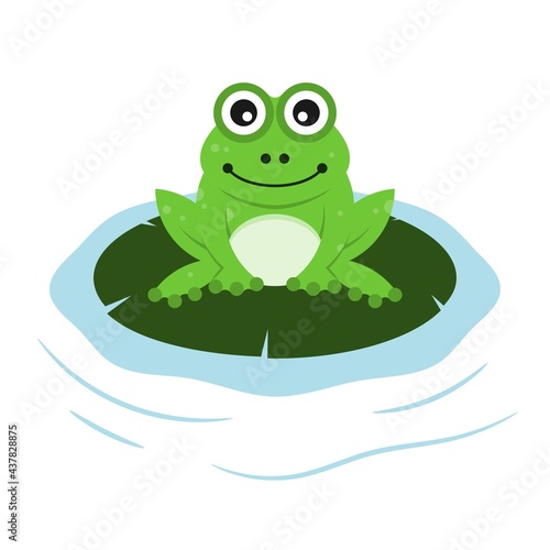 Frog Cartoon Simple Flat Design
