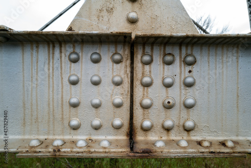 Riveted steel beams support the Joso High Bridge crossing the Snake River, Washington, USA photo