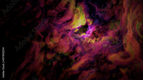 Sci fi landscape cyberpunk style 3d render, Fantasy universe and galaxy cloud background.
