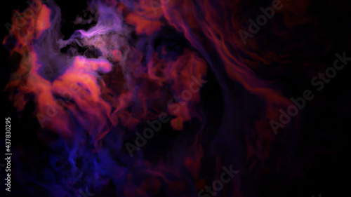 Sci fi landscape cyberpunk style 3d render, Fantasy universe and galaxy cloud background.