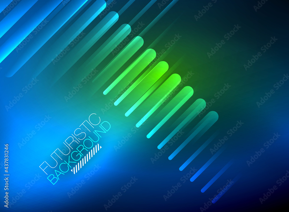 Bright neon color techno abstract background, shiny glowing neon lines in the dark background Bright neon color techno abstract background, shiny glowing neon lines in the dark background