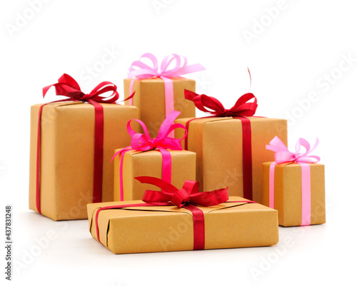 Gift boxes, gifts on a white background isolated.