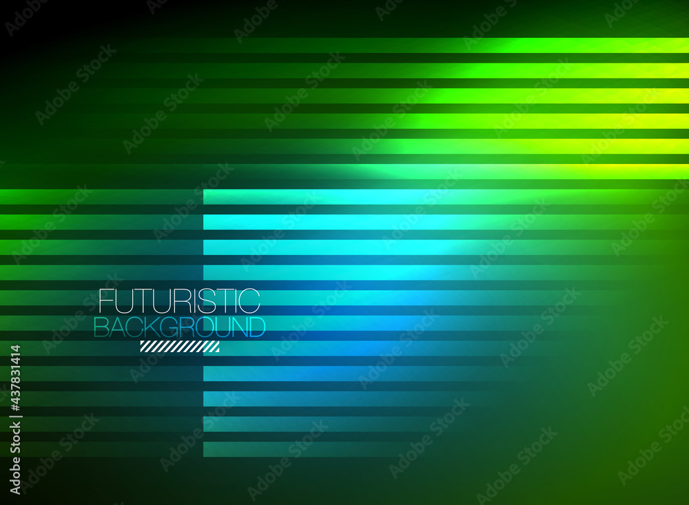 Bright neon color techno abstract background, shiny glowing neon lines in the dark background Bright neon color techno abstract background, shiny glowing neon lines in the dark background
