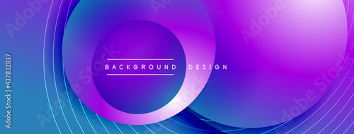 Gradient circles with shadows. Vector techno abstract background. Modern overlapping forms wallpaper background, design template © antishock